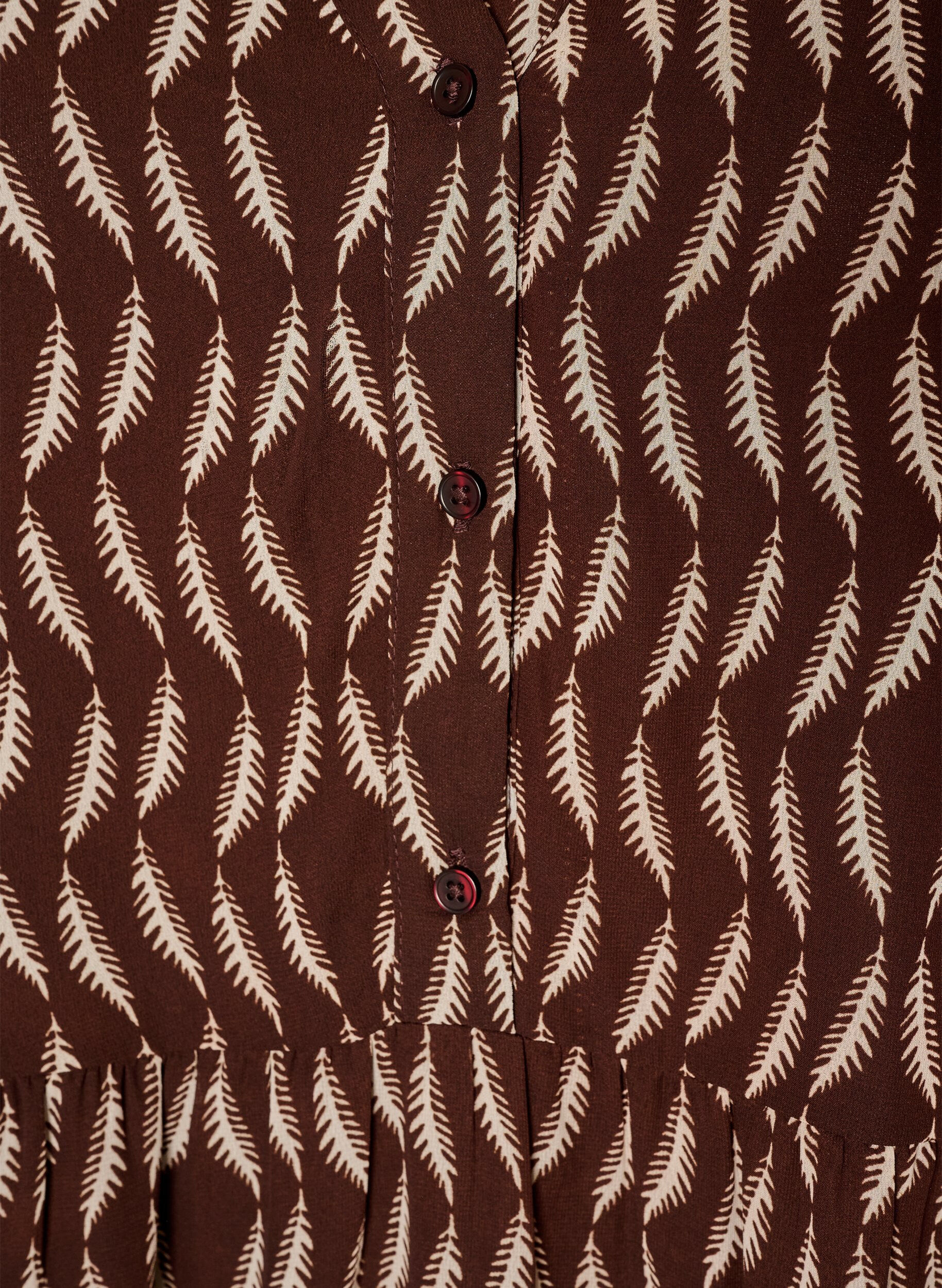 ZizzifashionDress with all-over print and a ruffle layer, Brown, Packshot image number 2