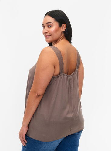 Top with lace in viscose, Falcon, Model image number 1