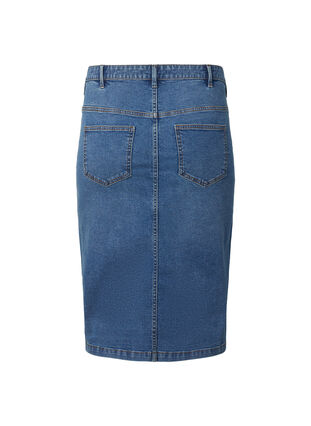 Denim skirt with front slit, Blue denim, Packshot image number 1