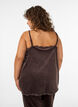 Velour top with lace trim, Brown, Model image number 2