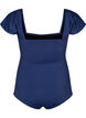 Swimsuit with short sleeves and draped detail, Blue, Packshot image number 1