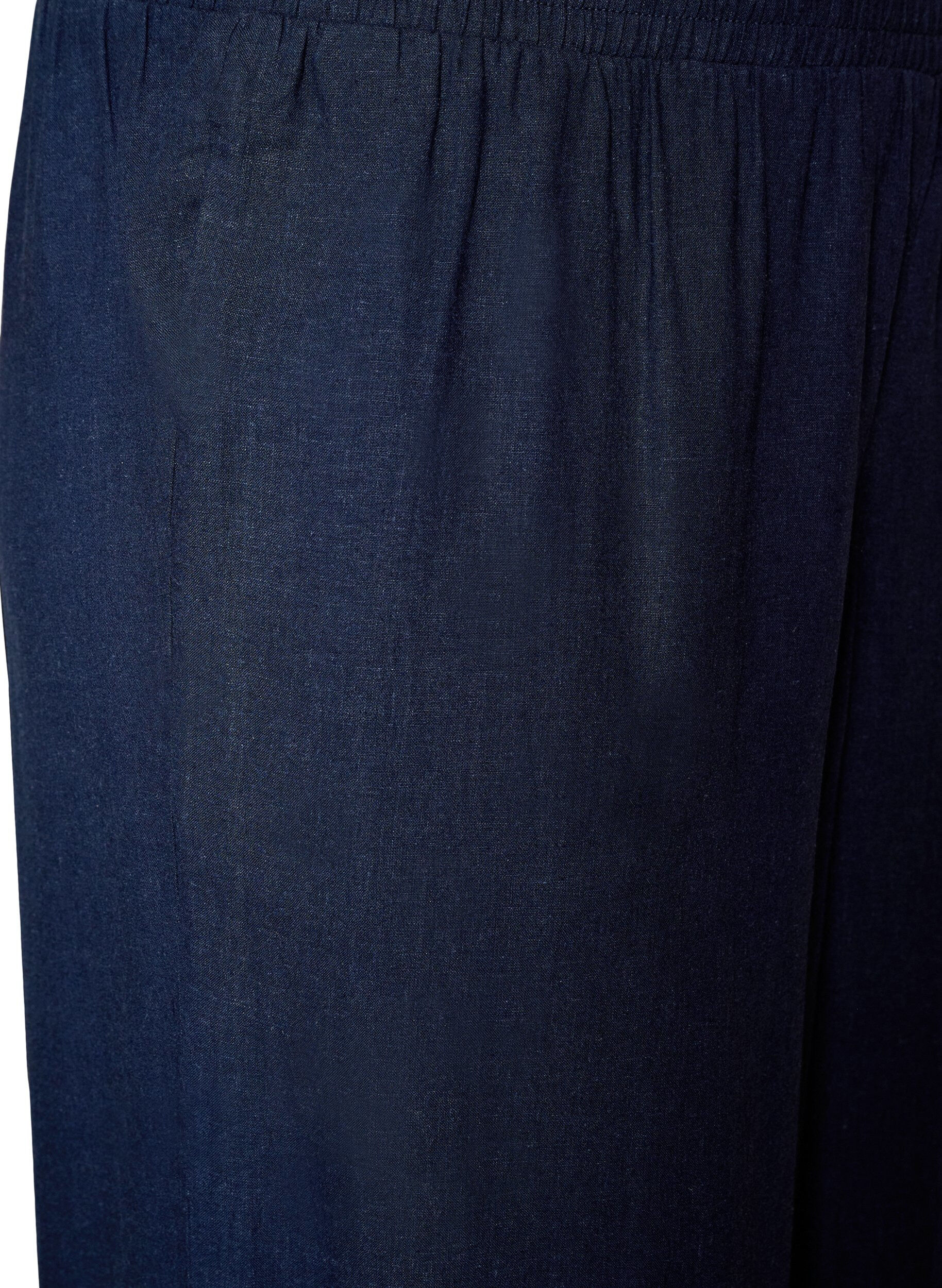 ZizzifashionWide-leg linen and viscose trousers, Blue, Packshot image number 2