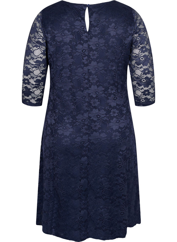 Lace dress with 3/4 sleeves, Navy Blazer, Packshot image number 1