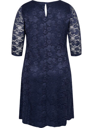 Lace dress with 3/4 sleeves, Navy Blazer, Packshot image number 1
