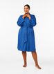 Bathrobe with pockets and tie belt, Blue Opal, Model image number 2