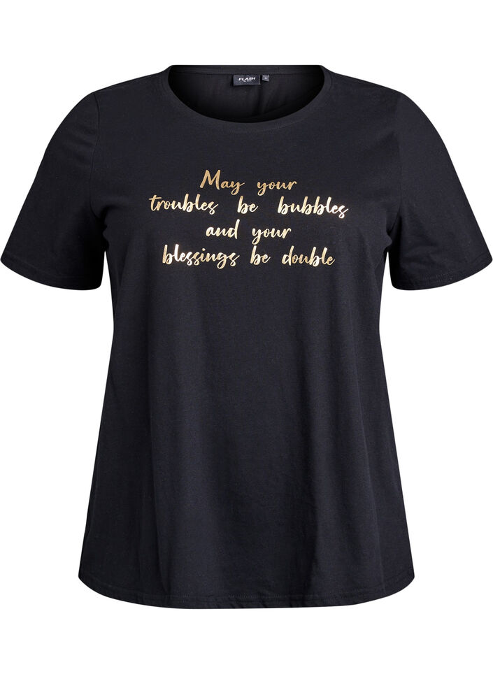 FLASH - T-shirt with motif, Black, Packshot image number 0