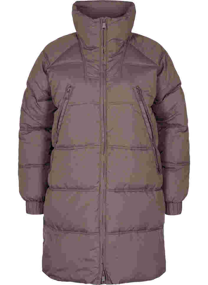 	 Winter jacket with pockets and high collar, Iron, Packshot image number 0