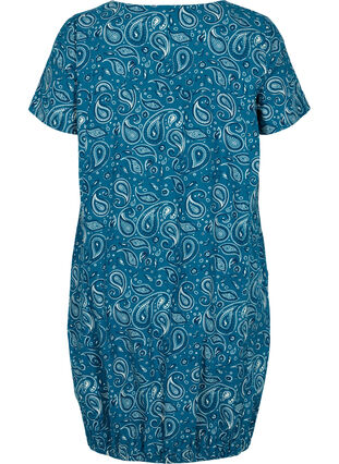 Short-sleeved, printed cotton dress, Dragonfly Paisley, Packshot image number 1