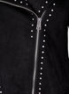 Faux suede biker jacket with studs, Black, Packshot image number 2