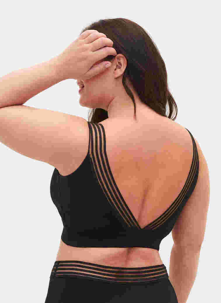 Bikini top with mesh, Black, Model image number 1