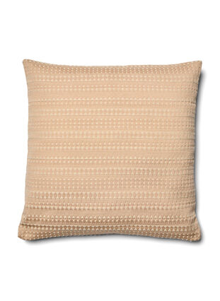 Jacquard patterned cushion cover, Beige, Packshot image number 0