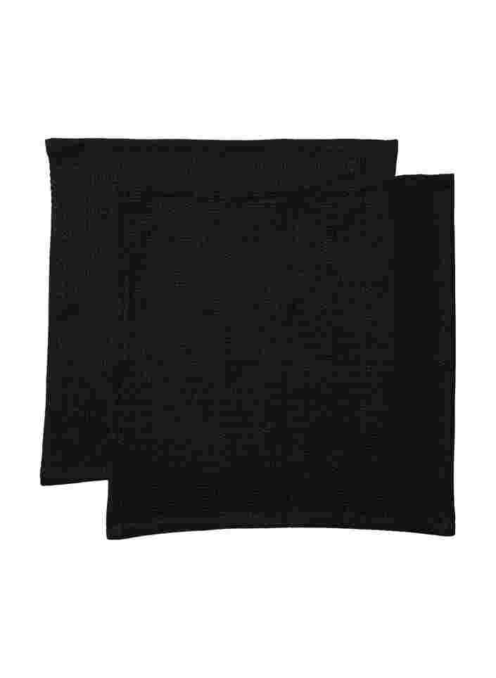 2-pack cotton dish cloth, Black, Packshot image number 0