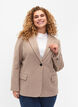Melange blazer with slit, Pumice Stone Mel., Model image number 0