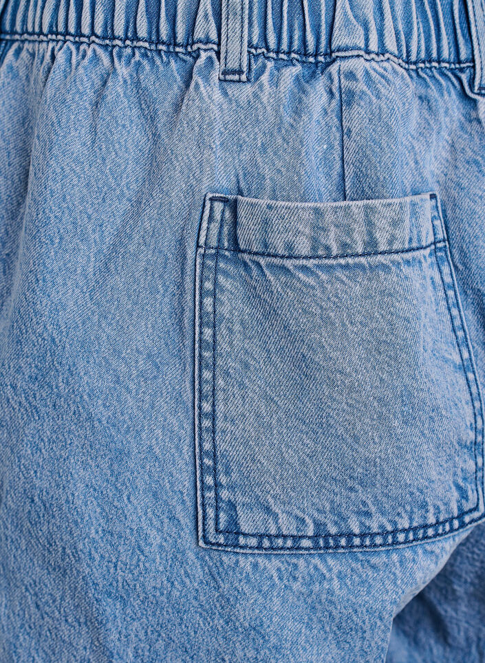 Loose denim shorts with high waist, Light Blue, Packshot image number 3