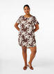 Dress with print and short sleeves, Brown, Model image number 1