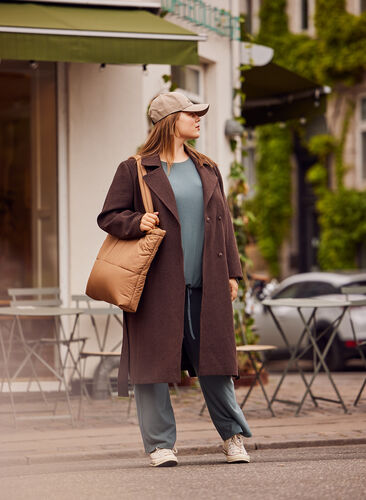 Long jacket with pockets and belt, Coffee Bean Mel., Image image number 0