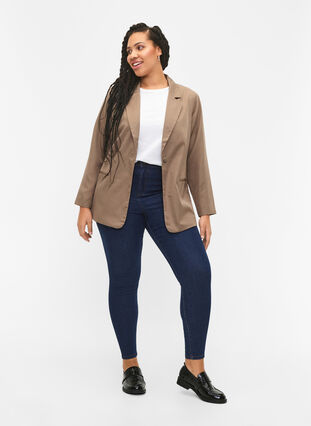 FLASH - Simple blazer with button, Walnut, Model image number 2