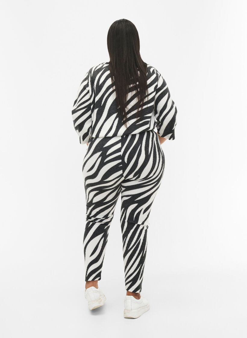 Leggings with zebra print, White Zebra, Model image number 1