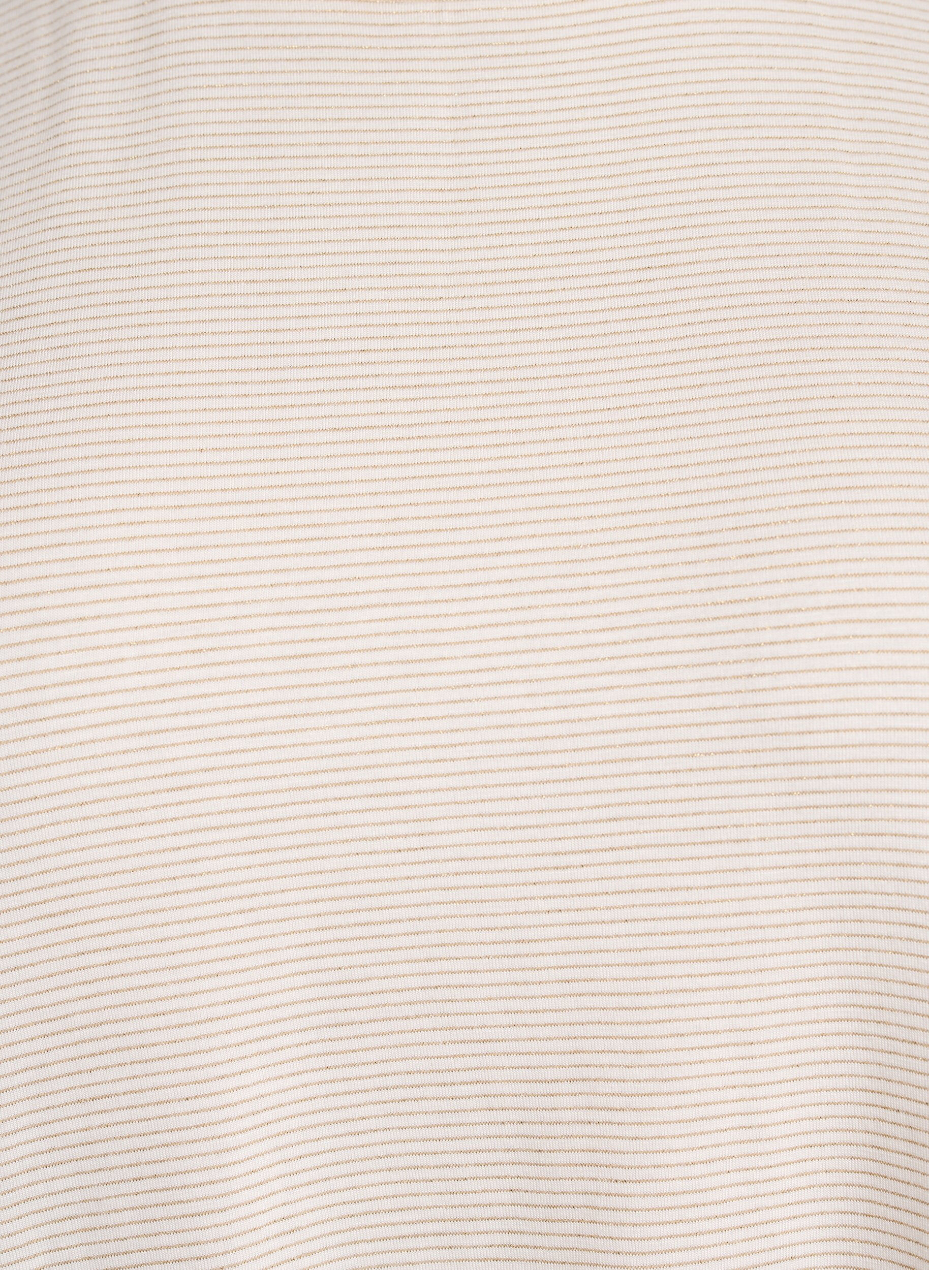 ZizzifashionViscose T-shirt with glitter stripes, Vanilla, Packshot image number 2