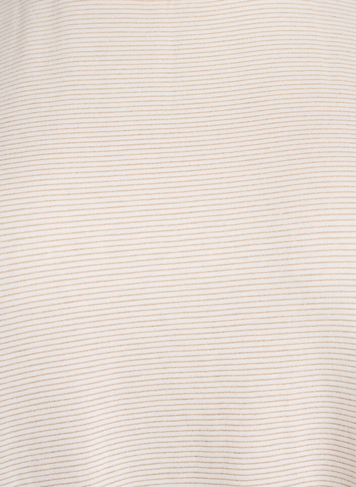 Viscose T-shirt with glitter stripes, Vanilla, Packshot image number 2
