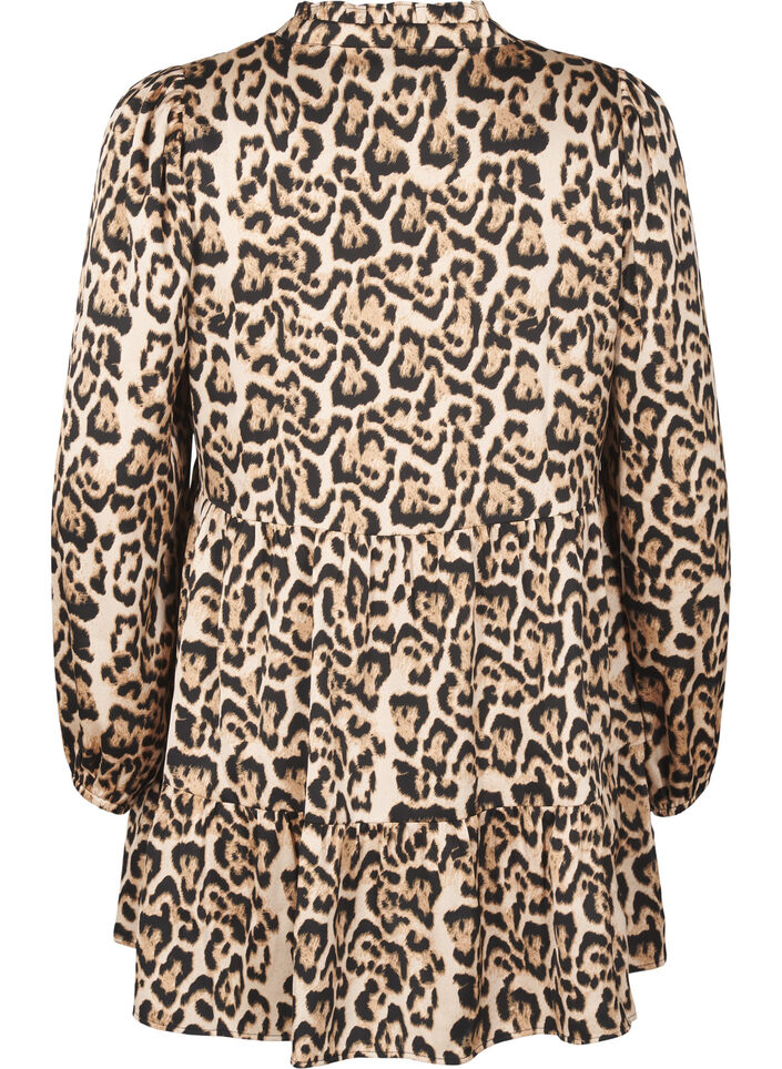 Tunic with leopard print and long sleeves, Leo AOP, Packshot image number 1