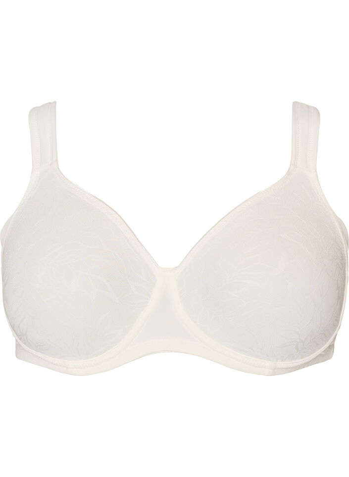 Comfort bra with a lace overlay and moulded cups, White, Packshot image number 0