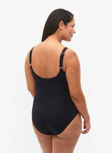 Swimsuit with drapes, Black, Model image number 1