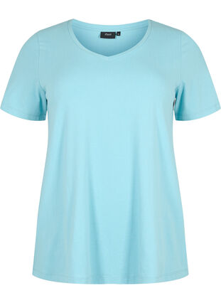 Basic plain cotton t-shirt, Reef Waters, Packshot image number 0