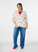 Knitted cardigan with cherry embroidery, Vanilla, Model image number 1