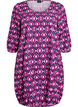 Short cotton dress with 3/4 sleeves and pockets, Pink, Packshot image number 0