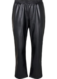 Faux leather trousers with pockets