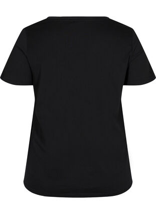 Short-sleeved cotton t-shirt with a print, Black WAYS, Packshot image number 1