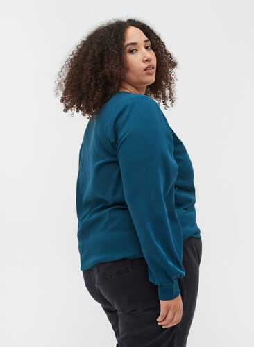 Sweatshirt with a round neckline and long sleeves, Reflecting Pond, Model image number 1