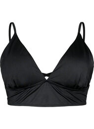 Bikini top with removable pads and back tie, Black, Packshot