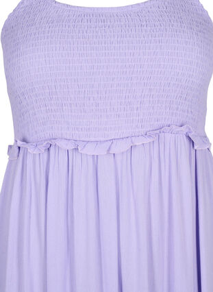 Viscose midi dress with smock, Lavender, Packshot image number 2