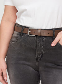 Brown belt in synthetic leather, Bracken, Model