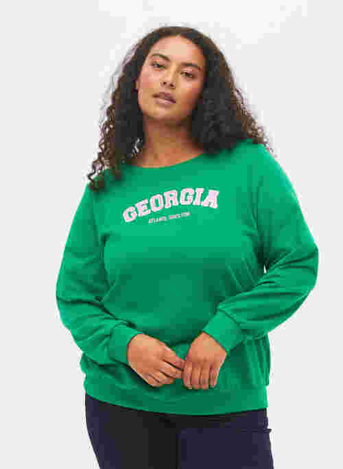Cotton sweatshirt with text print