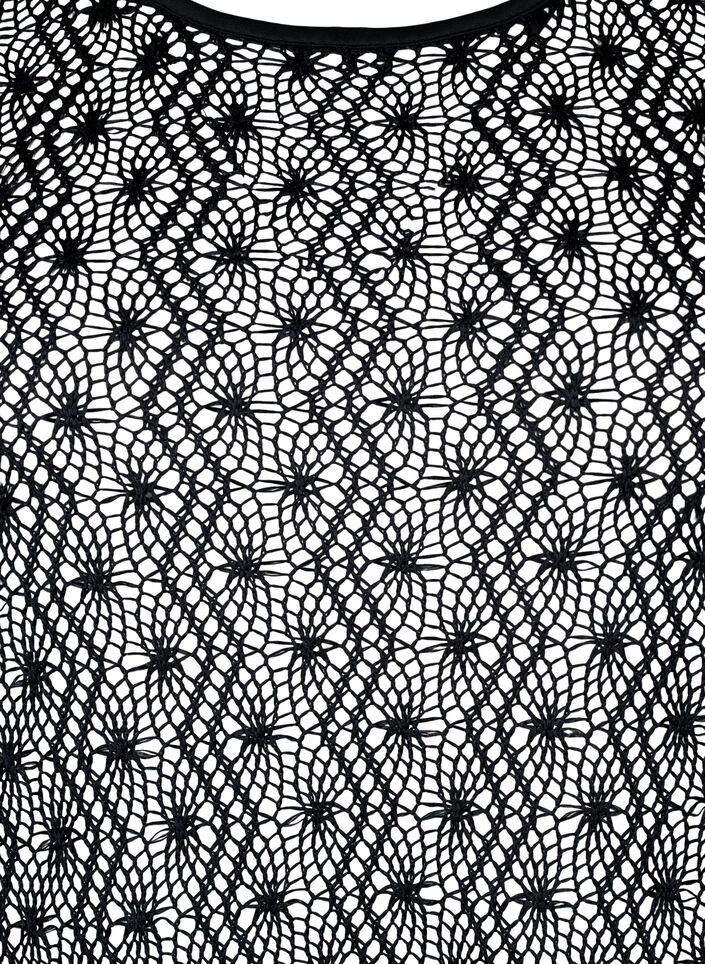 Crochet dress with long sleeves, Black, Packshot image number 2