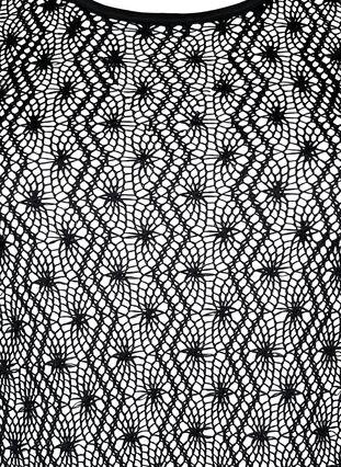 Crochet dress with long sleeves, Black, Packshot image number 2