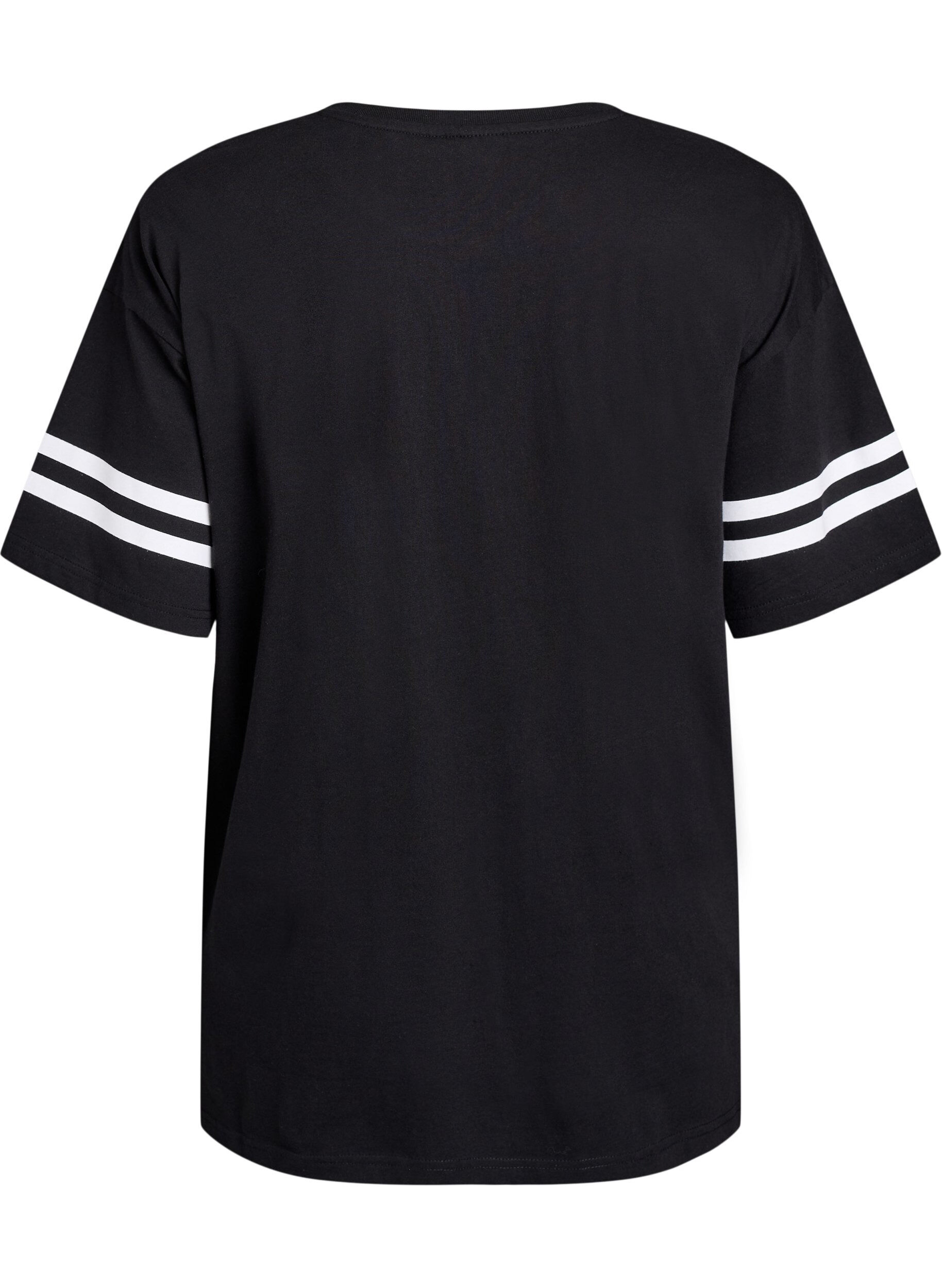 Zizzifashion Sporty oversized college T-shirt, Black, Packshot image number 1