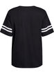 Sporty oversized college T-shirt, Black, Packshot image number 1