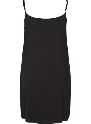 Plain-coloured slip dress in viscose, Black, Packshot image number 1