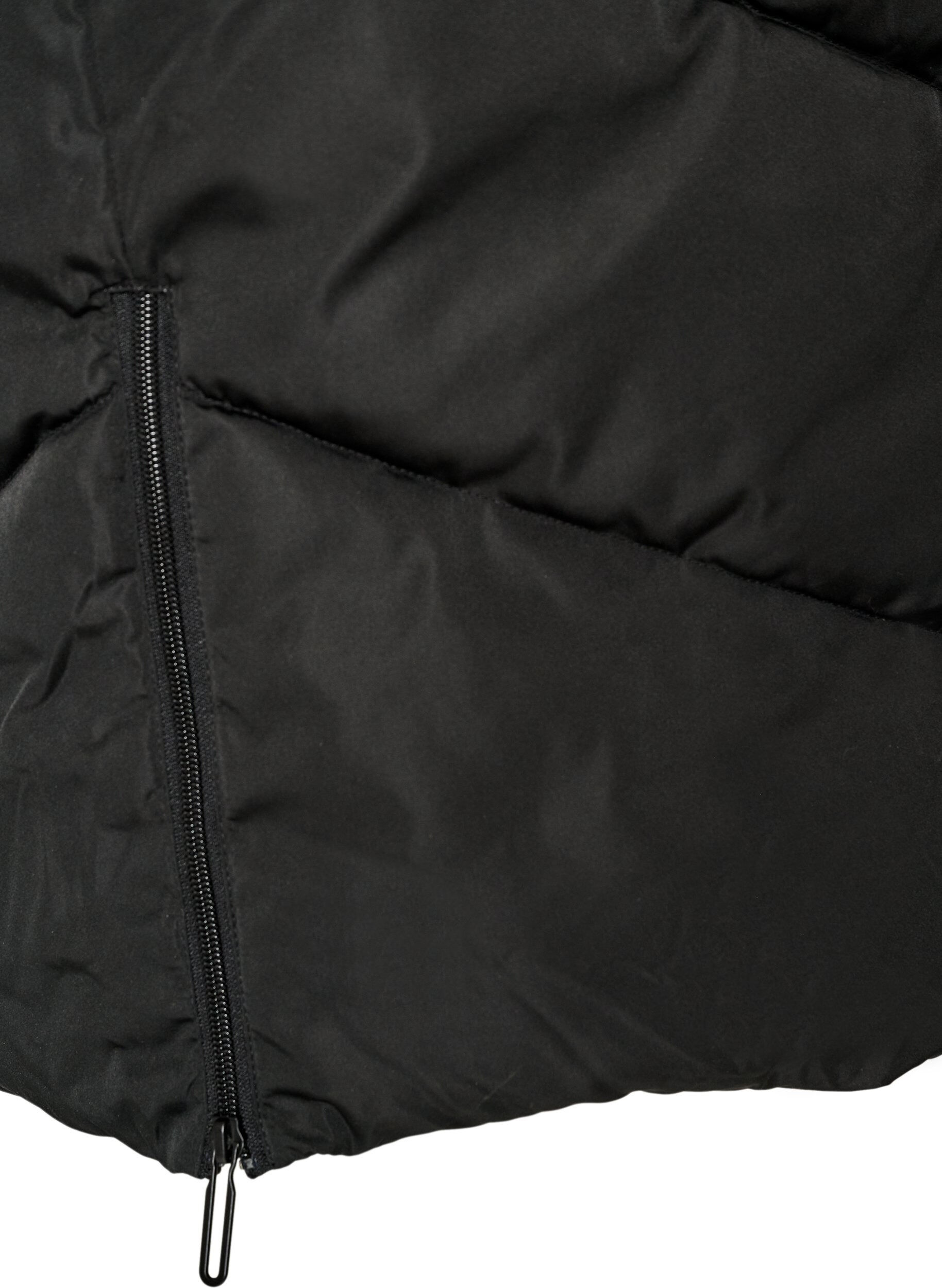 ZizzifashionLong puffer coat with hood and pockets, Black, Packshot image number 3