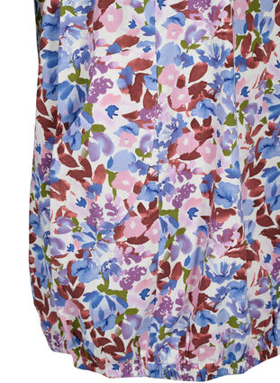 Short-sleeved cotton dress with floral print, Cloud D. Flower AOP, Packshot image number 3