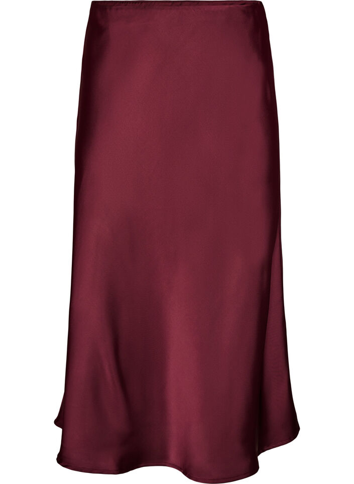 Satin midi skirt, Red, Packshot image number 0