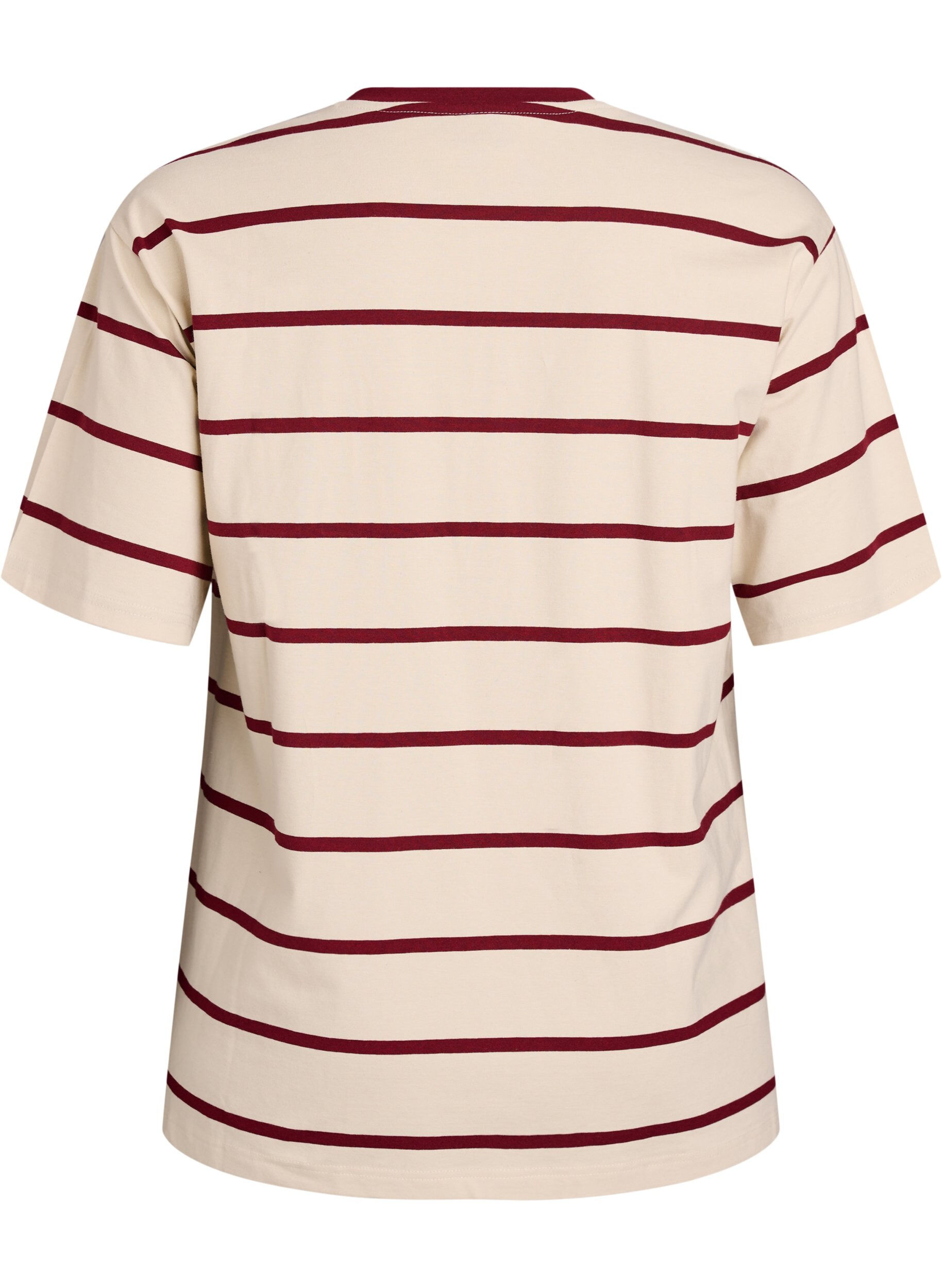 Zizzifashion T-shirt with stripes and leopard detail, Beige, Packshot image number 1
