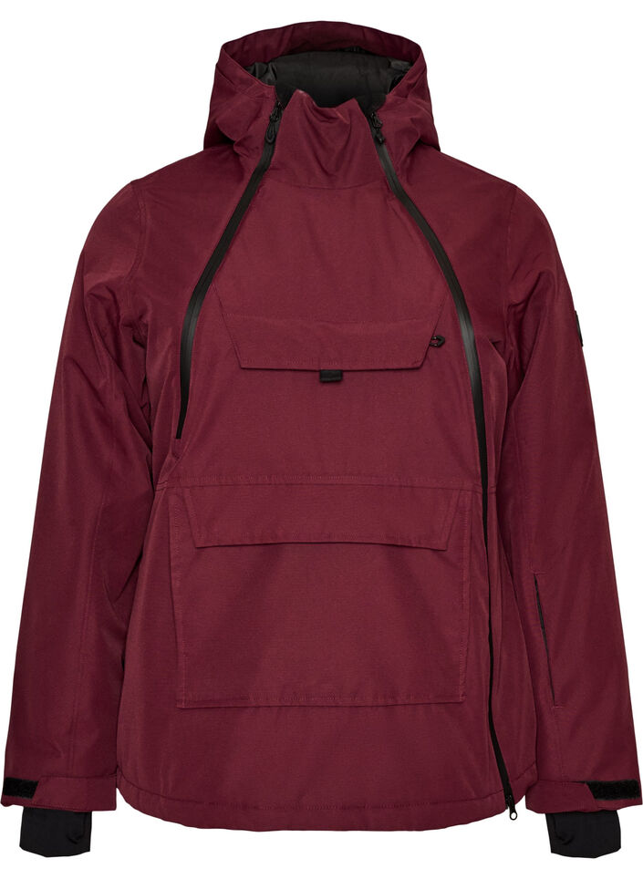 Functional ski anorak with hood, Red, Packshot image number 0