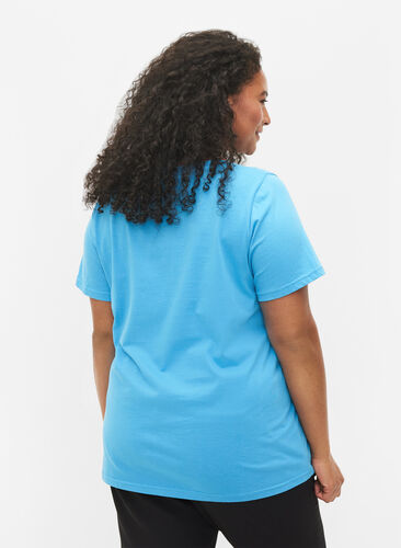 2-pack basic cotton t-shirt, Bonnie Blue/Black, Model image number 1