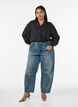 Loose shirt with V-neck, Black, Model image number 1