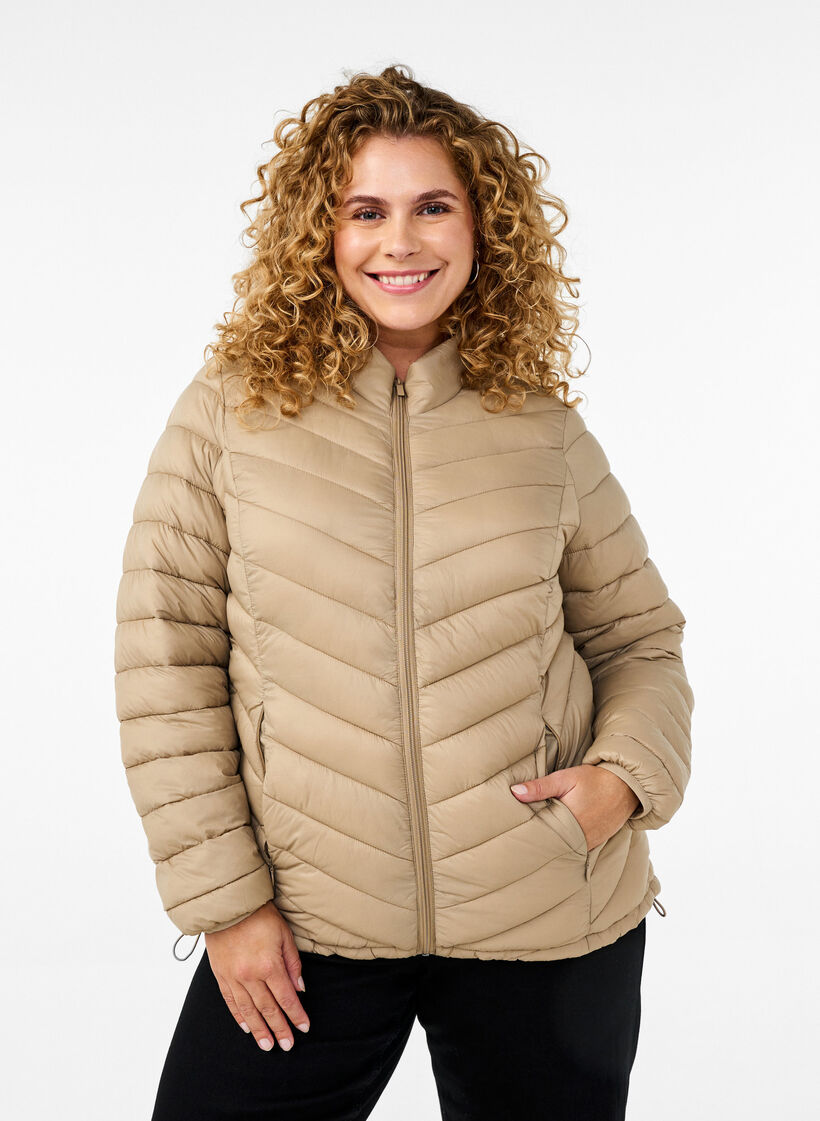 Lightweight jacket with pockets, Brown, Model image number 0